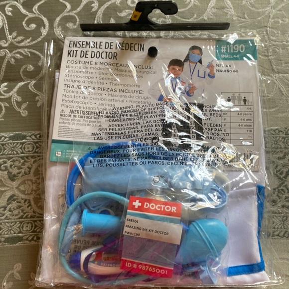 DOCTOR KIT 8PC COSTUME SIZE CHILD SMALL (4-6) 🌟NWT🌟 - Picture 7 of 9